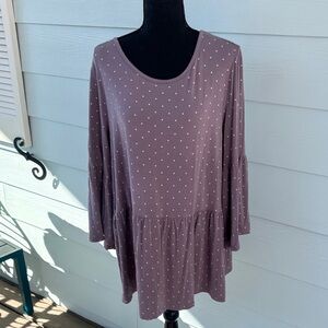 Matilda Jane Lavender with white polka dots Top